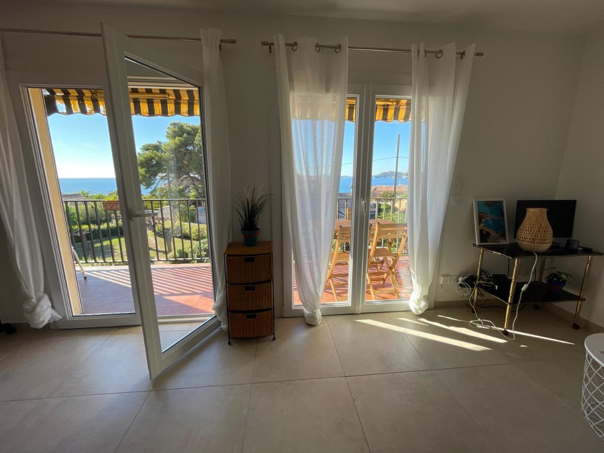 Appartement Cosy Vue Mer A 50 M De La Plage - Refait A Neuf Et Climatise Le Pradet Eksteriør billede